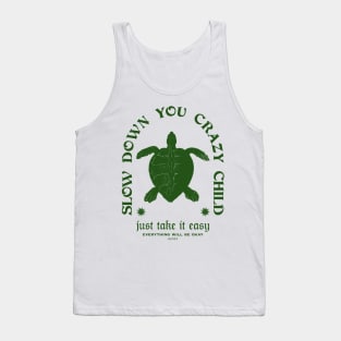 slow down retro print back Tank Top